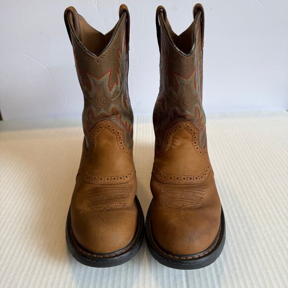 Ariat Kids WorkHog Western Leather Boots Size 4.5 Youth Pull-On Style 10007836 - Picture 2 of 14